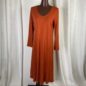 J Jill long sleeve jersey midi dress